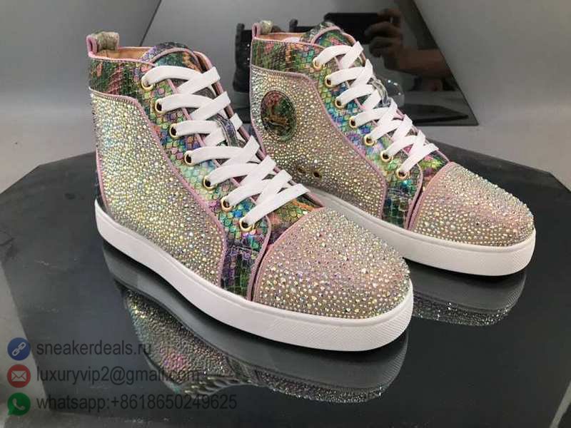 CHRISTIAN LOUBOUTIN UNISEX HIGH SNEAKERS DAZZLE SNAKE D8010320